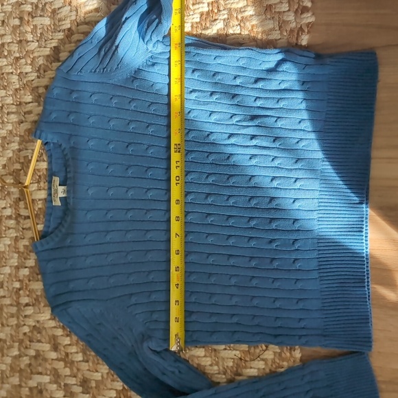 St. John's Bay Blue Cable Knit Cotton Sweater - Picture 5 of 5